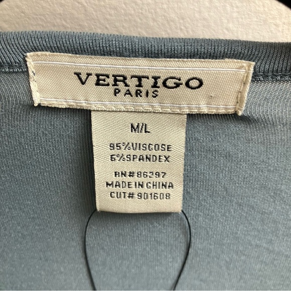 NWT Vertigo Paris Open Front Tie Front Cardigan in Blue Haze Medium/Large - Picture 7 of 9